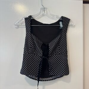 Black and White Polka Dot Women's Top